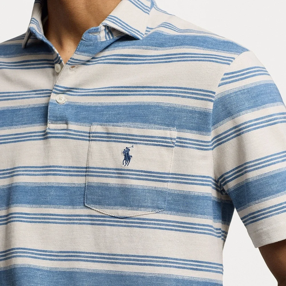 POLO RALPH LAUREN men’s CLASSIC FIT STRIPED MESH POLO SHIRT